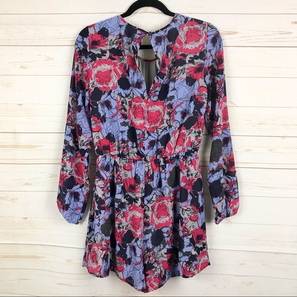 Leith Floral Keyhole Cutout Long Sleeves Romper - Picture 4 of 12